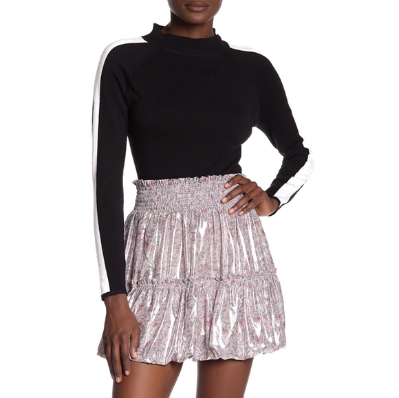 {Free People} New In A Bubble Satin Mini Skirt - Picture 3 of 11